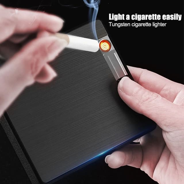Cigarette case with built-in lighter