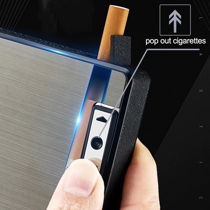 Cigarette case with built-in lighter